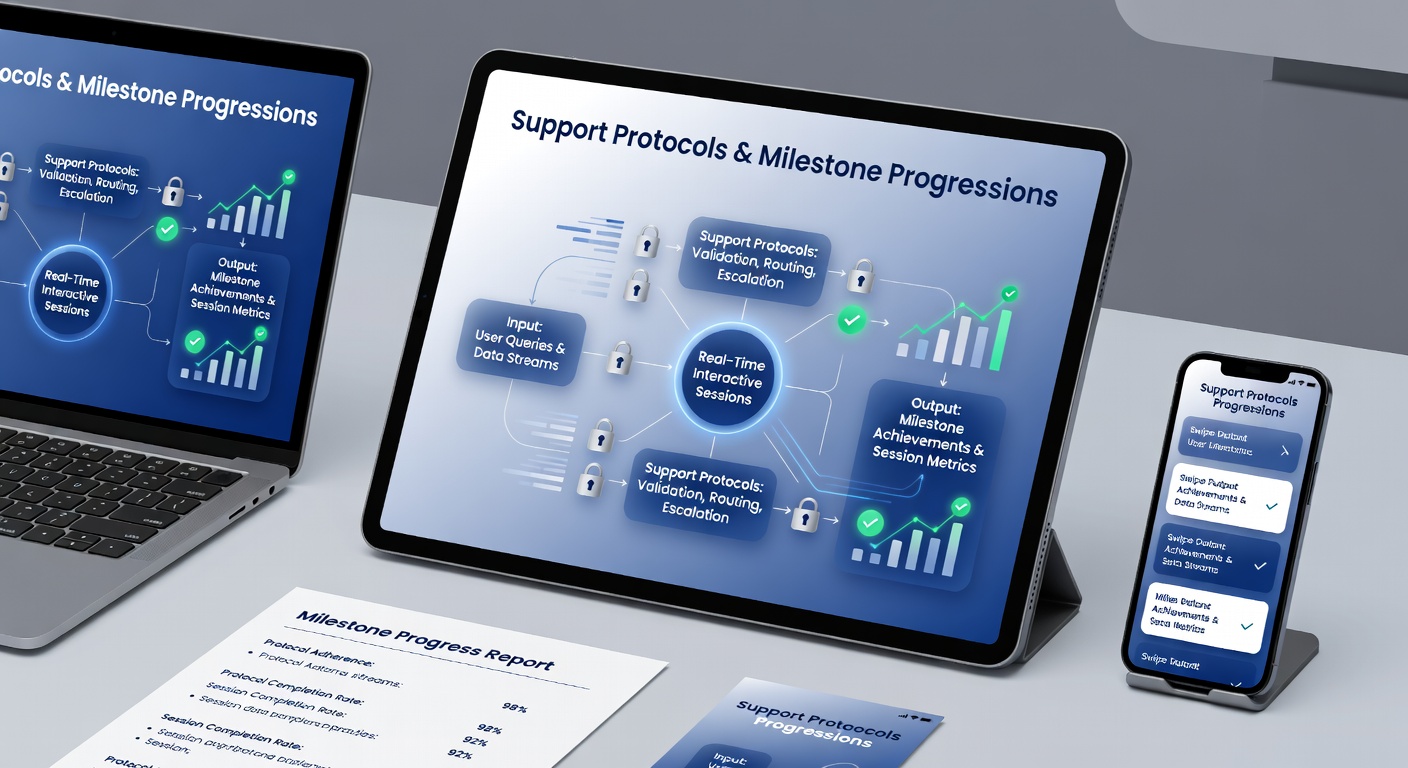 Real-time support interactions shaping milestone progressions on portable devices